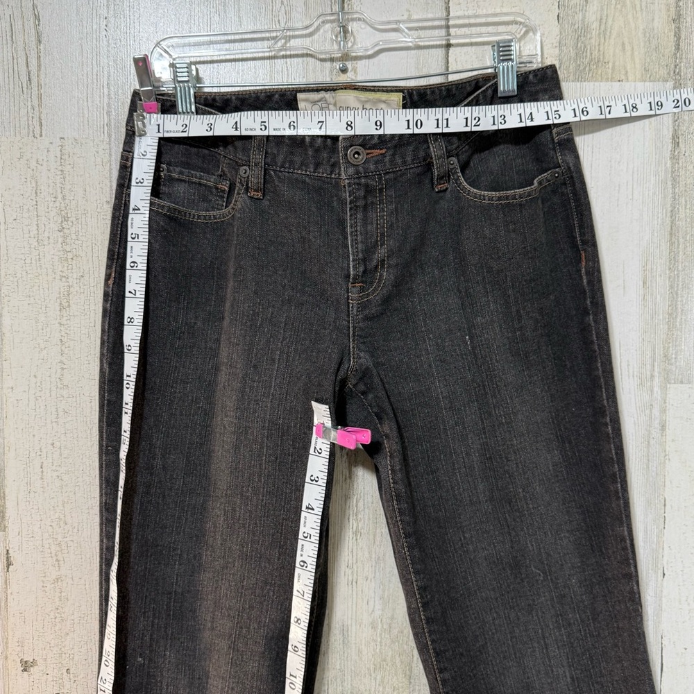 LOFT Curvy Boot Wide Leg Brown Black Dusty Denim Jeans Low Rise - Picture 5 of 14